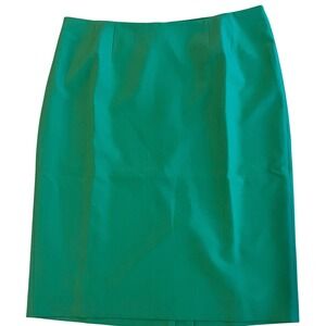 Evan Picone Black Label Pencil Skirt Knee Length Solid Green Size 16